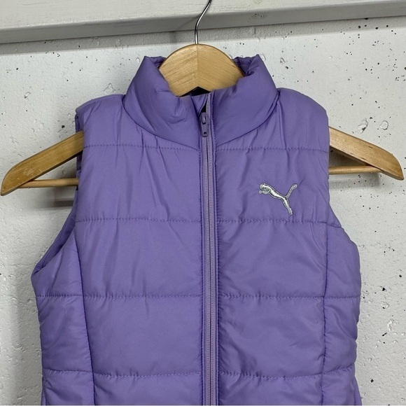 Puma Girls Youth size Small Purple Quilted Puffer Vest - Picture 3 of 10
